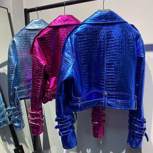 Chaqueta de Cuero Brillante Personalizada para Mujer, Diseños con Patrón de Cocodrilo, Talla Grande, Alta Calidad, Servicio OEM con Logotipo Personalizado en Nurat - Product Image 6