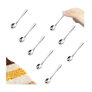 ช้อนตักขนมหวานโลหะหรูหราทันสมัย หัวเล็ก มินิ สีเงิน สีทอง สแตนเลส ช้อนกาแฟ - Product Image 5