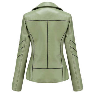 Veste d'hiver en cuir coupe ajustée pour femmes Meilleur design pour adultes Rempli de coton Service OEM Prix bon marché - Product Image 3