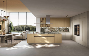 100% Made in Italy Luxury Modern Kitchen Cabinets – Premium Wooden Kitchen Island with Marble Top, Custom OEM/ODM - Product Image 2