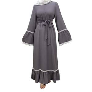 ชุดอาบายะห์มุสลิมสำหรับผู้หญิงชุดเดรสลูกไม้แบบมีซิปเสื้อผ้ามุสลิมแบบดั้งเดิมดีไซน์ใหม่ - Product Image 1