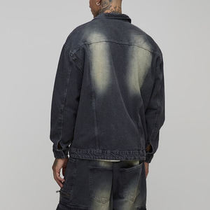 Nouveau arrivé 2026 100% coton lavé Denim veste pour hommes personnalisé brodé logo streetwear confortable hip hop homme vestes - Product Image 5
