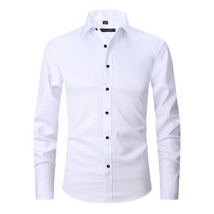 Camisa de Vestir de Manga Larga para Hombre, Color Liso, Camisas de Negocios al por Mayor de Alta Calidad - Product Image 5