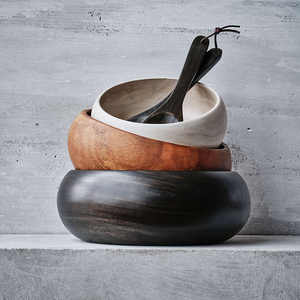 Tazón de Madera de Acacia Sostenible, Diseño Clásico, Utensilios de Cocina Ecológicos, Vajilla Redonda con Acabado Natural y Revestimiento de Esmalte - Product Image 6