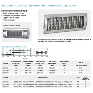 Boquilla de Aletas Ajustables Tecnosystemi para Conductos Circulares, Piezas para Sistemas HVAC - Product Image 2
