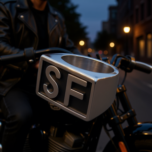 Vendeur américain propose une bague de motard en acier inoxydable de qualité supérieure avec initiale, taille 8-14 SR128 - Product Image 3