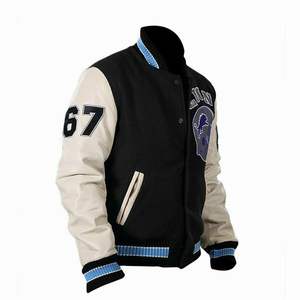 Best Quality Baseball <b>Jackets</b> for Men <b>Fleece</b> Made Plus Size Varsity <b>Jackets</b> in <b>Black</b> Color - Product Image 6