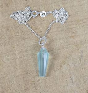 Collier pendentif en argent sterling 925 avec quartz aqua, bijoux en pierres précieuses faits à la main, cadeau de naissance pour femme, pierre de naissance d'avril - Product Image 6