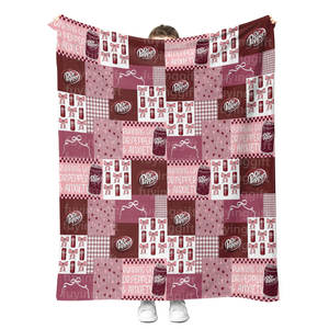 جديد بالجملة زجاجة مشروب صودا عتيقة بطانية د. بيبيريد بطانيات مخصصة طباعة الفانيلا البوليستر بطانية - Product Image 1