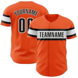 Conjuntos de Camisetas de Béisbol Personalizadas Color Naranja para Hombre, Secado Rápido, Transpirables, 100% Poliéster, Venta al Por Mayor - Product Image 5