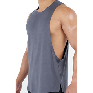 Débardeurs pour hommes en coton 100% en gros, logo personnalisé de haute qualité, couleur unie confortable, vêtements de sport décontractés respirants - Product Image 3