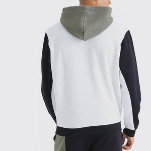 Sweat à capuche en éponge française épaisse 100% coton pour hommes sweat-shirt patchwork personnalisé sweat-shirt Streetwear surdimensionné de haute qualité à blocs de couleurs - Product Image 2