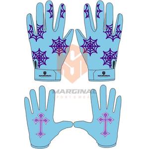 High Quality Full Finger American Football <b>Gloves</b> Breathable Anti-Slip <b>Silicone</b> Hand Grips Custom Adjustable Wrist Strap Hook - Product Image 2