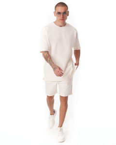 Servicio OEM personalizado de gran tamaño de algodón pesado de los hombres personalizados Premium Camiseta corta chándal conjunto al por mayor oferta tendencia 2024 calidad - Product Image 5