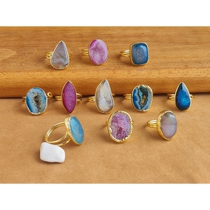 Stylish <b>Gold</b> Plated Fashion <b>Rings</b> with Colorful Stone Accents Resale Appeal Product - Product Image 2
