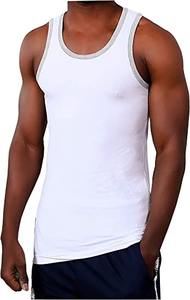 High Quality Custom Men's Y Back Muscle Tank <b>Top</b> Polyester Cotton Blend <b>Sleeveless</b> Stringer for Workout and Bodybuilding - Product Image 2