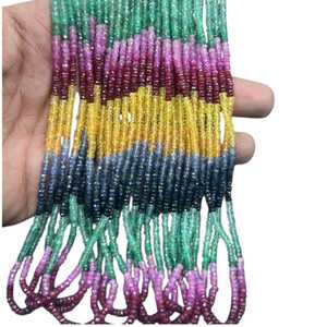 Cuentas de Rondelle de piedras preciosas múltiples de 3mm, mezcla de arcoíris, cuentas sueltas de hebra facetada de alto grado para fabricación de joyas, lote al por mayor - Product Image 1