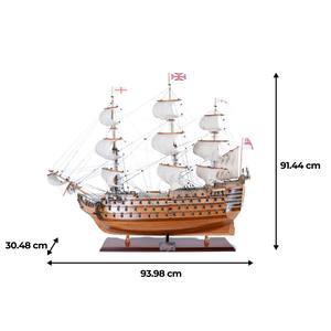 Maqueta de Madera Curvada de 80 cm del HMS Victory, Réplica Náutica Hecha a Mano, Soporte de Exhibición para Barcos, Decoración de Arte Antiguo Pintado para el Hogar - Product Image 1