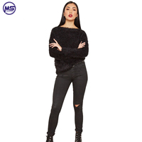 Pull en laine tricoté plat décontracté pour femme, de qualité supérieure, personnalisable, chaud et respirant, avec couleurs et logo sur mesure