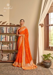 Fancy Trending New Arrival Wedding Wear Leheriya Impreso Georgette Saree Disponible a precios asequibles de La India - Product Image 5