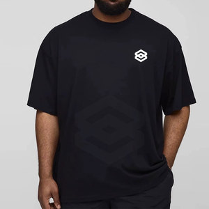 Camiseta Extra Grande para Hombre, Personalizada, de Alta Calidad, Transpirable, de Poliéster/Algodón, Talla Grande, Corte Regular, Informal, de Manga Corta, Lisa - Product Image 1