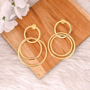 Pendientes de Moda para Mujer, Recién Llegados, Chapados en Oro, de Latón, Joyería Sencilla, Pendientes de Botón, Regalo de Aniversario - Product Image 1