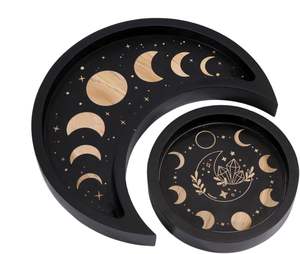 Bandeja Lunar Moderna de Madera |   Acabado Premium Hecho a Mano de Calidad Superior |   Fábrica de Venta al Por Mayor a Granel - Product Image 1