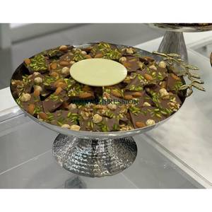 Decoración de Ramadán de lujo, venta al por mayor, Color marrón, forma de hoja plateada, cuencos para servir Chocolate de Metal, vajilla, cuenco de mesa para servir - Product Image 6