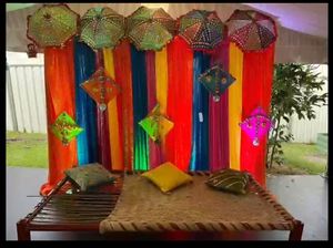 Configuración completa de hierro para bodas indias Mandap, decoración de escenario, banquete, fiesta y arco de boda, decoración de escenario hecha de cristal - Product Image 2