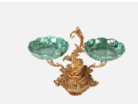 Pièces d'accentuation en malachite, couleur naturelle, luxe moderne, comptoirs écologiques, dessus de table, décoration intérieure