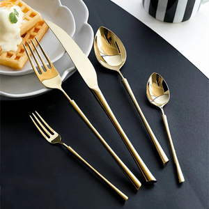 Service de couverts d'ustensiles de cuisine service de vaisselle fourchette cuillère lot de 5 couverts cuillère de table du fabricant indien - Product Image 2