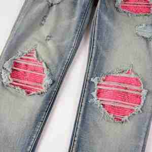 กางเกงยีนส์ผู้ชายทรงหลวมแบบสั่งทำพิเศษ ผ้าฝ้ายผสม ยืดหยุ่น น้ำหนักเบา เหมาะสำหรับฤดูหนาวและฤดูร้อน ปักลาย ล้างสี คุณภาพสูง - Product Image 3