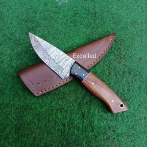 Cuchillo de caza de acero de Damasco de alta calidad, cuchillo versátil con mango de madera Pakka para aventuras al aire libre - Product Image 4