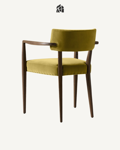 Fauteuil de salle à manger ergonomique moderne et écologique, rembourré, avec structure en bois et coussin en polyester, pour restaurant, café, hôtel et villa - Product Image 3