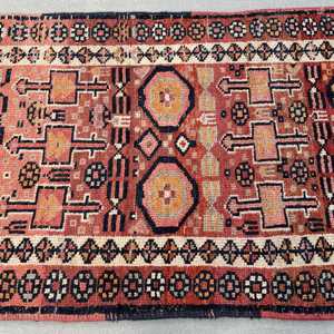 Turkish Vintage <b>Runner</b> Rug 3.2x10.4 ft, <b>Red</b> Black Persian Wool Rug - Product Image 3