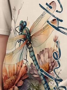 Camiseta extragrande personalizada para mujer, holgada, ajustada, cuello redondo, manga corta, estampado de tipografía, tela de algodón de punto, Hip Hop, Anti-Pilling - Product Image 6