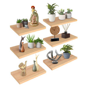 Ripiani galleggianti in legno 6 pezzi 30x15 cm - Product Image 1