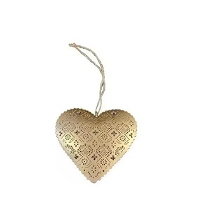 Silver Plated Finishing Design Hanging Heart Shaped Metal Ornament Best for <b>Party</b> Decorative and Home Decor - Product Image 5