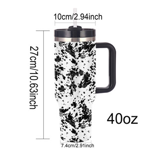 Vaso Personalizado/al por Mayor de 40 oz, Vaso Estilo Occidental con Asa, Vasos Aislados con Tapa y Pajita, Vaso de Acero Inoxidable - Product Image 2
