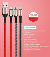 Câble USB Type C rapide 3A, câble de charge rapide, chargeur rapide, câble de charge rapide pour Samsung Galaxy S10 QC 3.0, téléphone portable