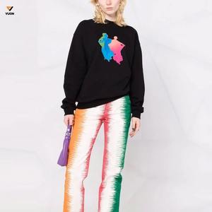 Suéter de invierno con estampado DTG de manga larga y hombros caídos para mujer, sudadera de talla grande transpirable tejida de alta calidad a buen precio - Product Image 2