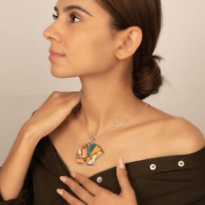 Venta al por mayor 925 plata esterlina sólida joyería fina hermosa ostra natural turquesa collar diseño para fiesta de compromiso caliente - Product Image 5