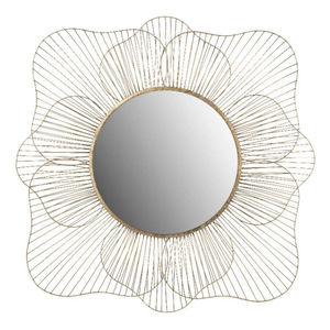 Classic <b>Round</b> <b>Gold</b> Metal Wall <b>Mirror</b> With Ginkgo Leaf Accents Decorative Style Accent <b>Mirror</b> For Living Room Bedroom Best Price - Product Image 5