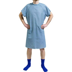 Robes d'hôpital pour hommes, en coton tricoté, qualité supérieure, personnalisées, pour patients - Product Image 1