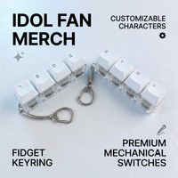 Kpop Idol Plastic Mechanical Keyboard Keycap Keychain Custom Korean Alphabet Vowels Consonants Light Weight Fashion Trend Fidget