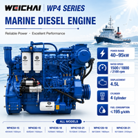 Motor Diésel Marino Weichai Serie WP4 de 82hp, 95hp, 102hp, 120hp y 130hp para Embarcaciones en Aguas Interiores y Barcos de Pesca