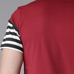 Nouveauté : T-shirts en tricot rayés pour hommes, 100% coton, écologiques, service personnalisé ODM/OEM auprès d'un fournisseur bangladais, faible MOQ - Product Image 4