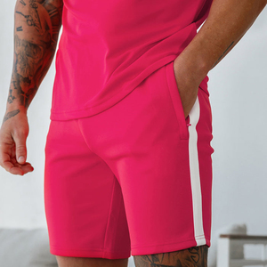 Pantalones cortos deportivos de verano para hombre, conjunto de camisetas con logotipo personalizado, nueva manga corta, transpirable, de talla grande, peso pesado, diseño impreso de dos piezas - Product Image 2