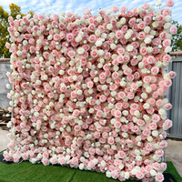 Panneau mural de fleurs artificielles, toile de fond florale pour mariage, fleurs artificielles, fond photo pour cérémonie, réception, décoration d'événements