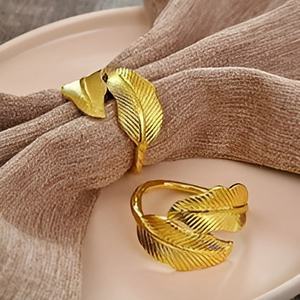 Anneaux personnalisés fabriqués à la main et à la mode pour serviette fournitures en gros anneaux de serviette géométriques en métal ronds de serviette en tissu décoratifs - Product Image 3